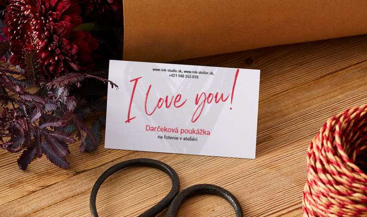 Darčeková poukážka na fotenie do ateliéru, darček na valentína, fotenie na valentína, darček pre ženu na valentína